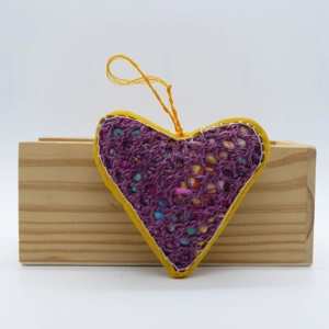 Stuffed heart shaped bag/key ring charm