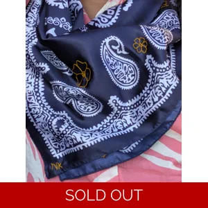 Hand-Embroidered Vintage Paisley Scarf.
