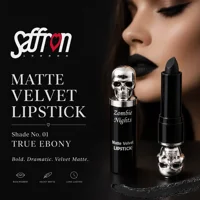 Saffron Zombie Nights Matte Velvet Lipstick - 01 True Ebony