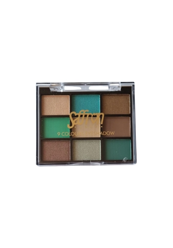 Saffron 9 Colours Eyeshadow Palette - 02 Green Brown
