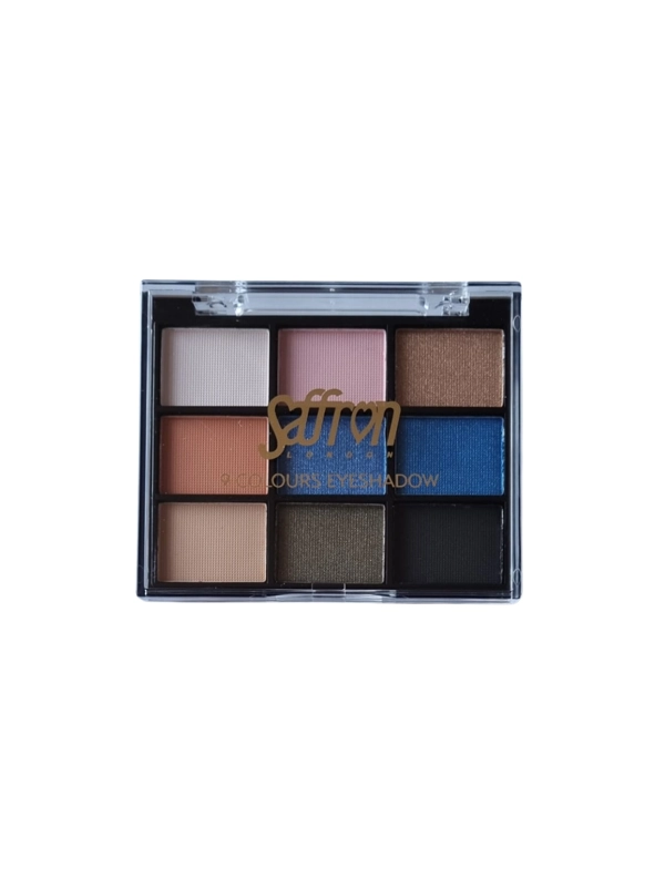 Saffron 9 Colours Eyeshadow Palette - 04 Blue Beige Black