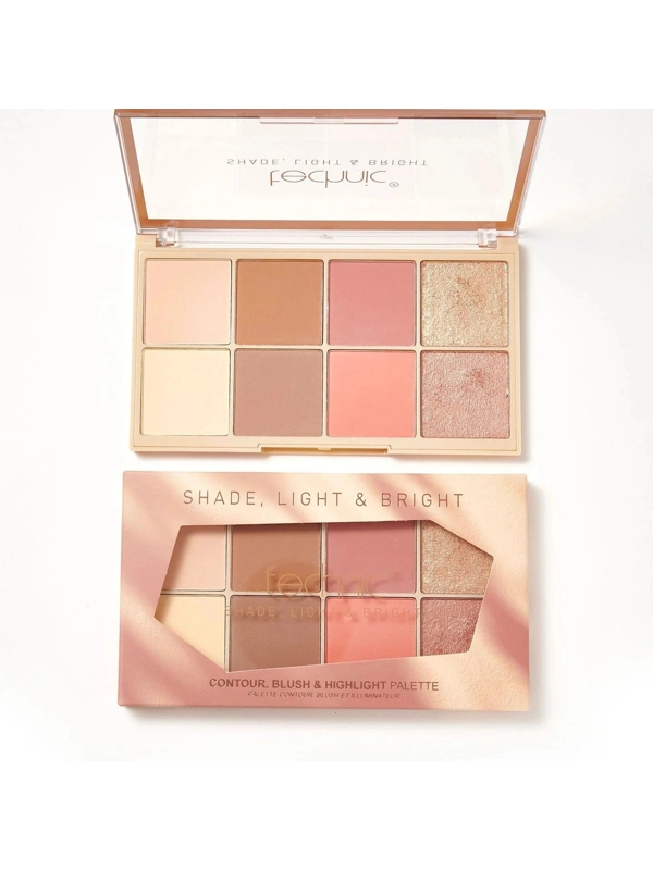 Technic Shade, Light & Bright Contour, Blush and Highlight Palette