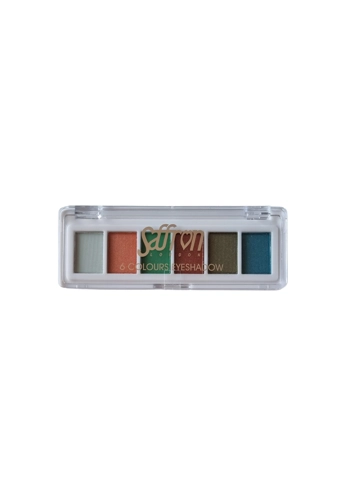 Saffron 6 Colours Eyeshadow Palette - 03 Peach Green Teal