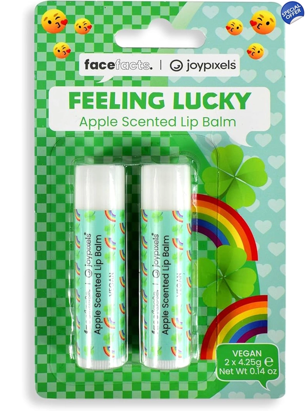 Face Facts Feeling Lucky Lip Balm - Apple Scented 2pk