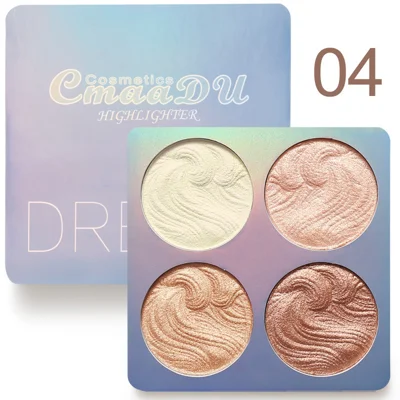CmaaDu 4 Colours Baked Powder Bronzing & Highlighter Palette