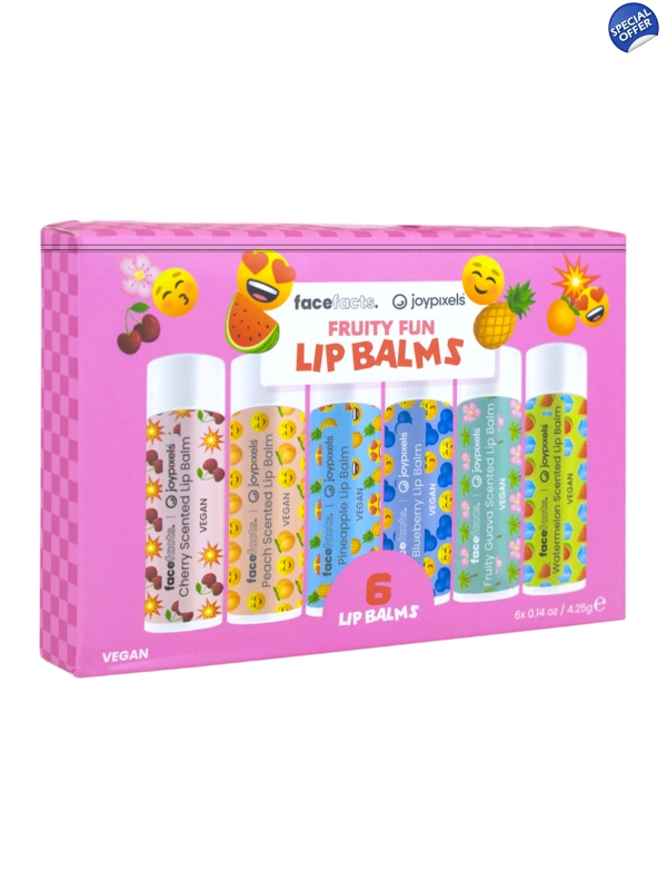 Face Facts x JoyPixels Fruity Fun Lip Balm Set – 6-Pack