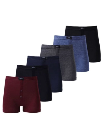 Men's Plain Cotton Blend Boxers (3 Pack) High Impact -Small