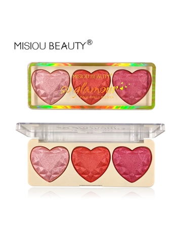 Misiou Beauty 3 Colours Heart and Blusher Palette - B01