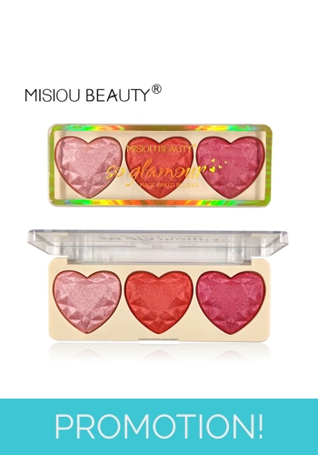 Misiou Beauty 3 Colours Heart and Blusher Palette - B01