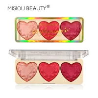 Misiou Beauty 3 Colours Heart Highlighter and Blusher Palette - B02
