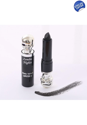 Saffron Zombie Nights Matte Velvet Lipstick - 01 True Ebony