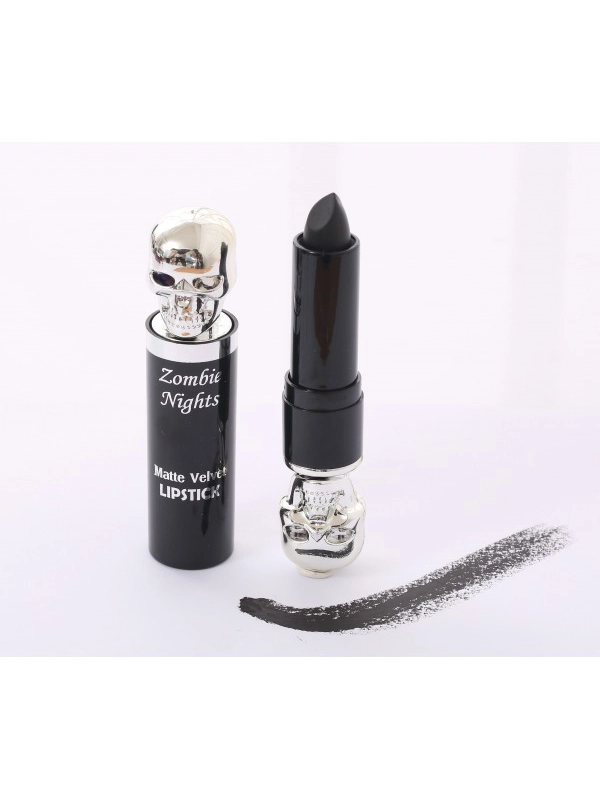 Saffron Zombie Nights Matte Velvet Lipstick - 01 True Ebony