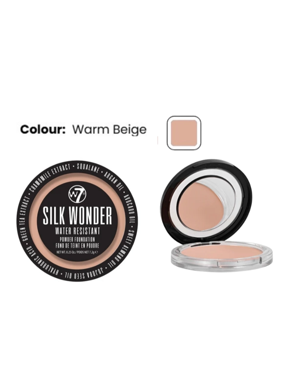 w7 Silk Wonder Water Resistant Foundation Powder - Warm Beige