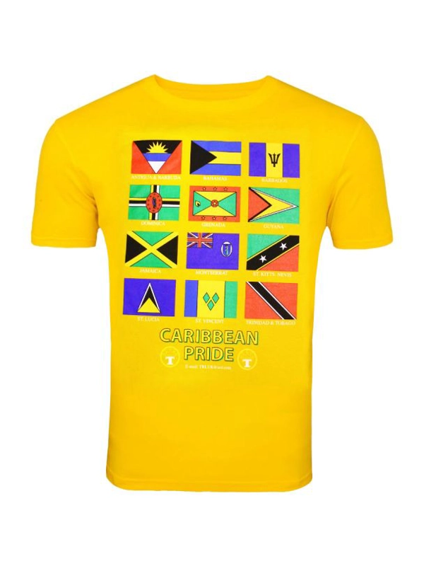 Caribbean Pride Flags of the  Caribbean T -Shirt -Yellow X Large