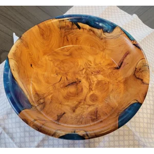 Yew and Epoxy Bowl Blue