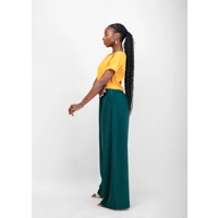 Elara Pant Set - Green & Mustard