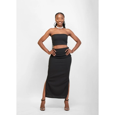 Gritzy  Skirt Set - Black