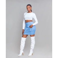 Hydra Denim Skirt - Blue