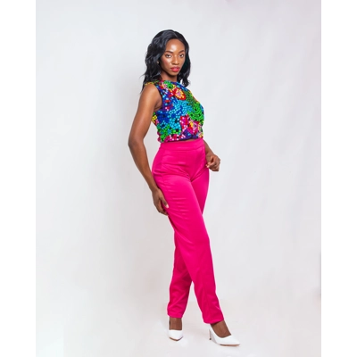 Aztec Ankara Pants Set - Pink Aztec Ankara Pants Set - Pink