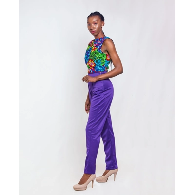 Aztec Ankara Pants Set - Purple Aztec Ankara Pants Set - Purple