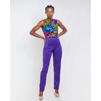 Aztec Ankara Pants Set - Purple