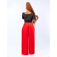 Elara Pant Set - Black & Red