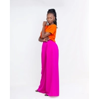 Elara Pant Set - Orange/Pink