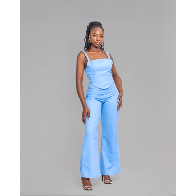 Bliss Denim Pant Set - Blue Bliss Denim Pant Set - Blue