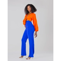 Andeska Pant Set - Orange/Royal Blue