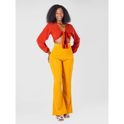 Andeska Pant Set - Brown/Mustard
