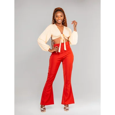 Andeska Pant Set - Beige & Brown