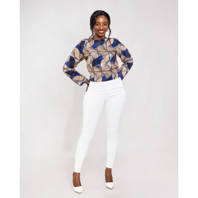 Utica Ankara Top - Blue Utica Ankara Top - Blue
