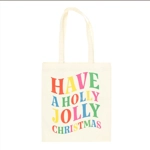 Holly Jolly Christmas Polyester Tote Bag Holly Jolly Christmas Polyester Tote Bag