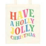 Holly Jolly Christmas Polyester Tote Bag Holly Jolly Christmas Polyester Tote Bag