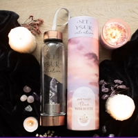 Amethyst Set Your Intention Glass Water Bottle