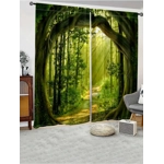 3D Forest Path Scenery Curtain 3D Forest Path Scenery Curtain