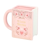 I Love Books Pink Book Shaped Mug