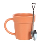Plain Plant Pot Ceramic Mug and Shovel Spoon