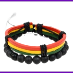 Genuine Leather 'Rasta' Brac..
