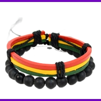 Genuine Leather 'Rasta' Bracelet