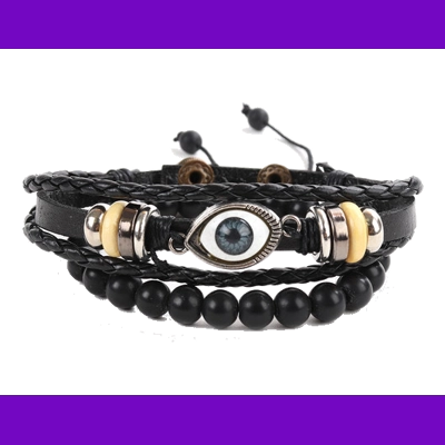 Genuine Leather & Natural Stone "Eye"
