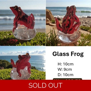 Glass Frog Paperweight
