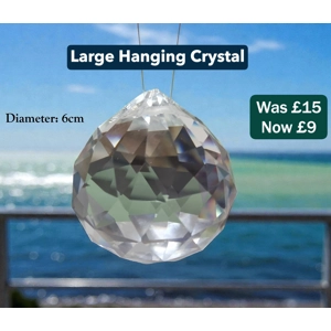 Large Hanging Crystal (6cm diam)