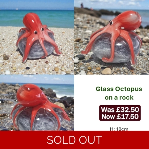Glass Octopus Paperweight