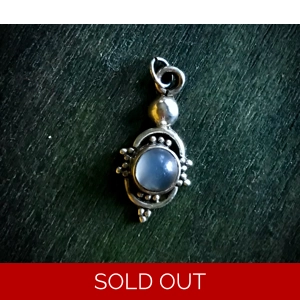 Goddess Moonstone in sterling silver amulet witchy pendant