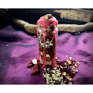 Spell bottles Witch Magic Craft tool - Self Love, Solar Strength, Firey Passion with crystals, herbs, oils