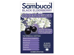 Sambucol Black Elderberry Homeopathic Cold & Flu Relief Elderberry30.0ea