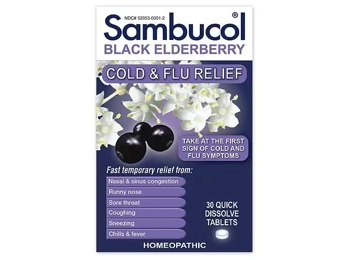 Sambucol Black Elderberry Homeopathic Cold & Flu Relief Elderberry30.0ea