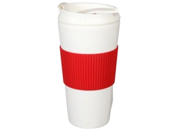 Travel Mug with Wrap, 7 in. (Red)