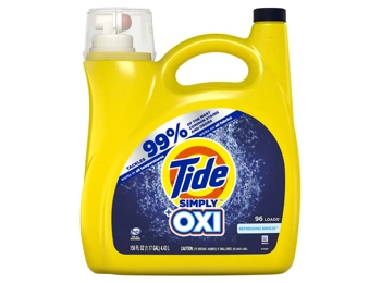 Tide Simply + Oxi Liquid Laundry Detergent, Refreshing Breeze, 96 loads